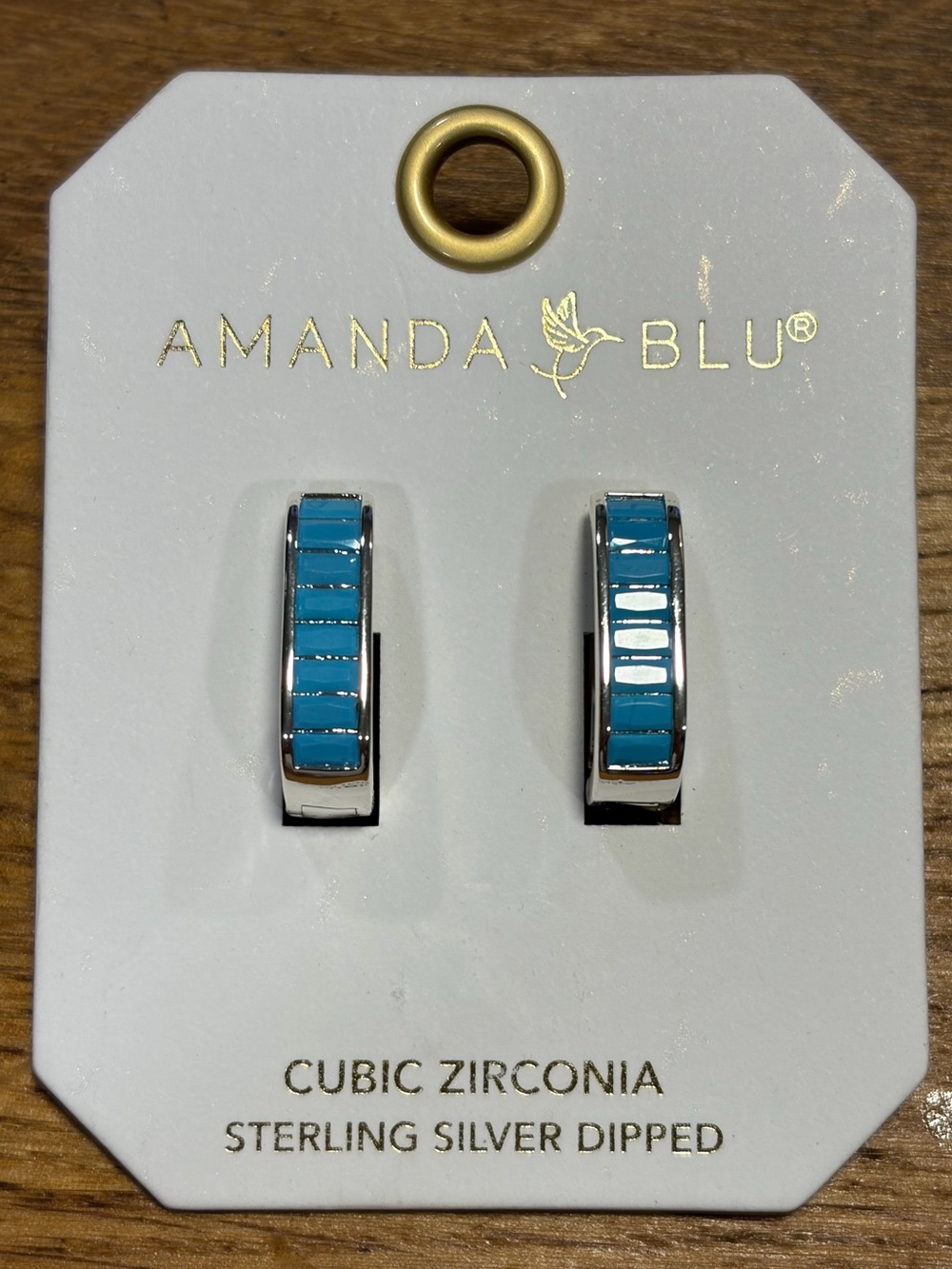 Sterling Silver-Dipped Turquoise Hoop Earrings
